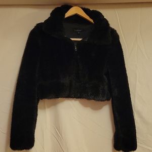 Laundry by Shelli Segal faux fur bomber jacket